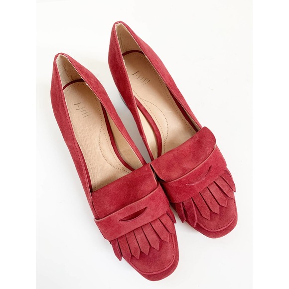 J. Jill Shoes - J. Jill Juliette Kiltie Suede Shoes Fringe Red Penny Loafer 8.5